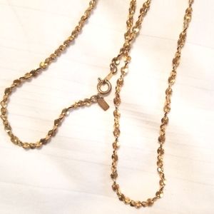 Vintage M Gold Twist Chain Necklace